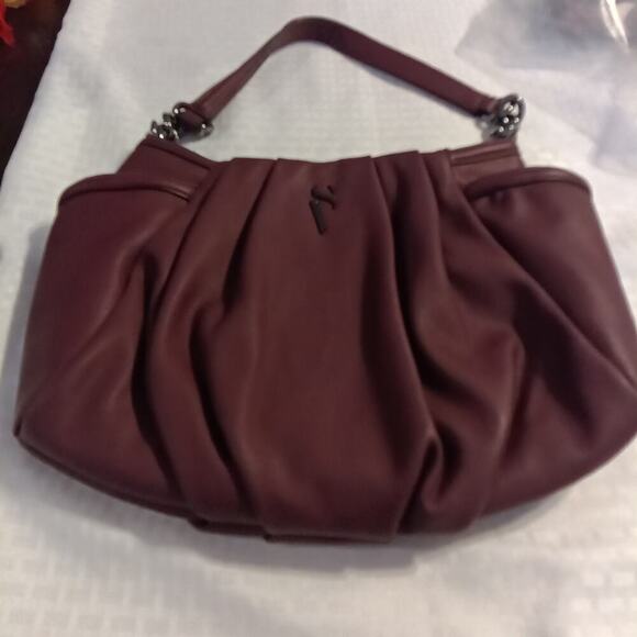 Vera Bradley Handbags - Simply Vera Vera Wang pleated hobo shoulder bag in a maroon or burgundy faux...